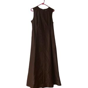 J. Crew Brown, 100% Silk, A-Style, Flowing Dress, Fully Lined, Size 12